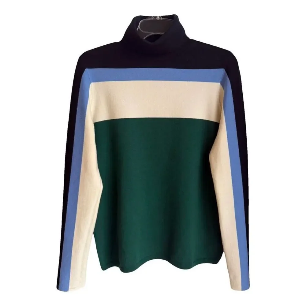Tory Burch Color Block Wool Sweater M